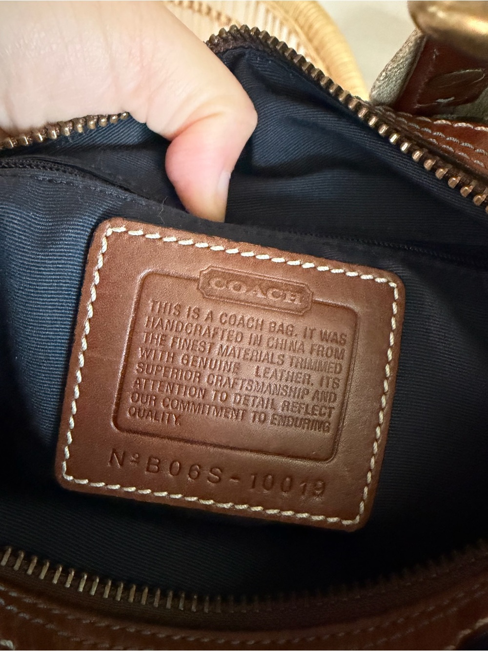 Coach Patchwork Shoulder Bag in Navy and Silver - Picture 5 of 5